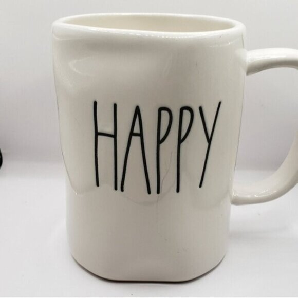 Rae Dunn HAPPY Mug Classic Contemporary Tea Coffee - Picture 3 of 9
